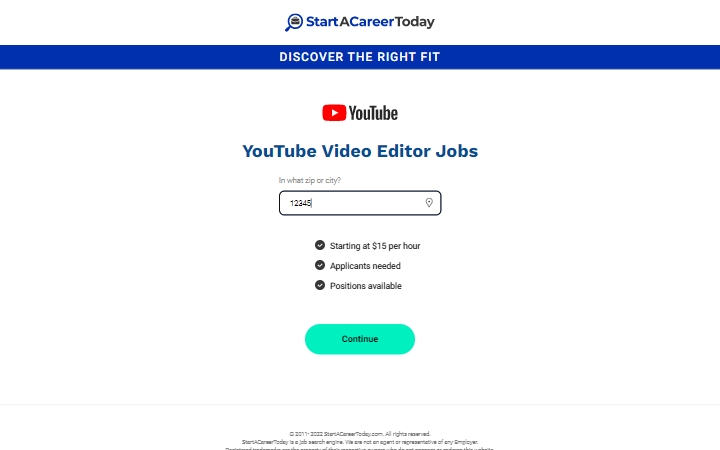 StartACareerToday - YouTube Video Editor