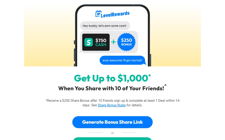 Rewards US - Cash $750 + $250 Share Bonus