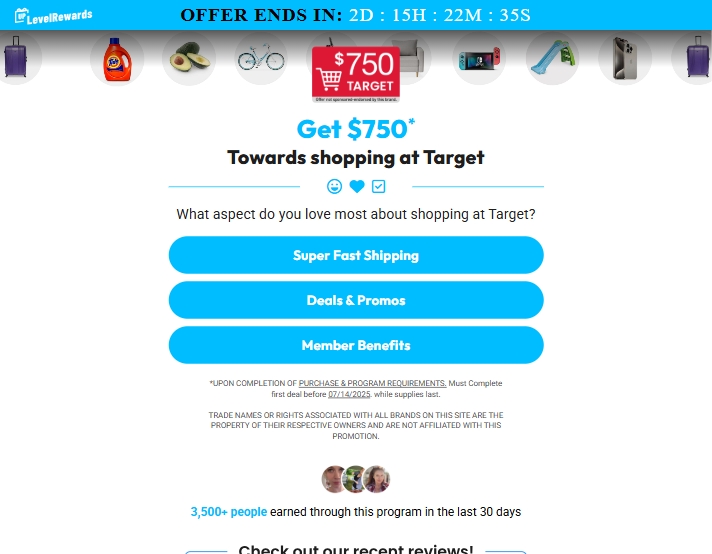 UpLevelRewards - Target $750