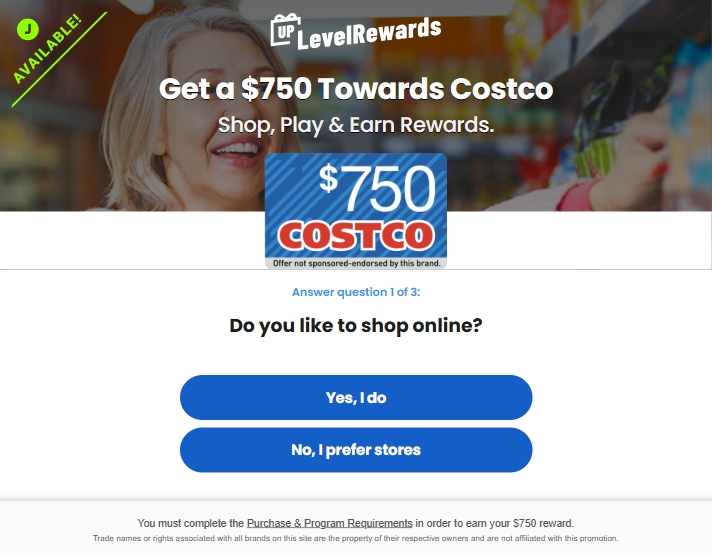 UpLevelRewards - Costco $750