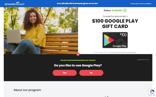 RZUSA - Google Play $100 - Incent (US)