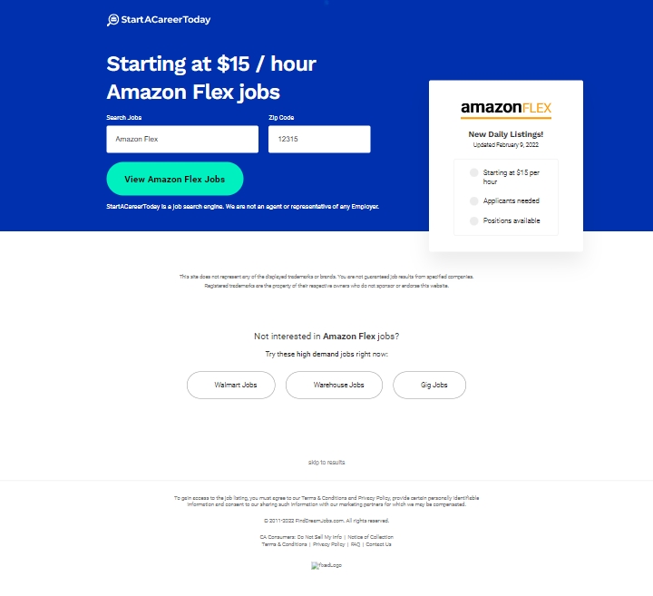 StartACareerToday - Amazon Flex *Exclusive*
